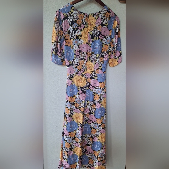 WAYF Womens Rosalind Floral Print Front Tie Midi Dress. Womens size S - Picture 8 of 9